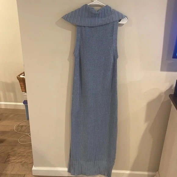 FREE PEOPLE Elodie Maxi Dress size‎ small NWT flawless blue cable sweater dress